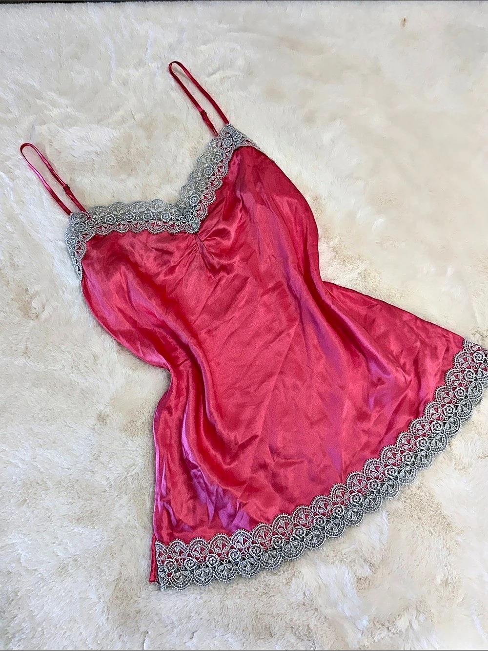 Vintage Y2K princess Charlotte Silk Lace Trim Camisole M
